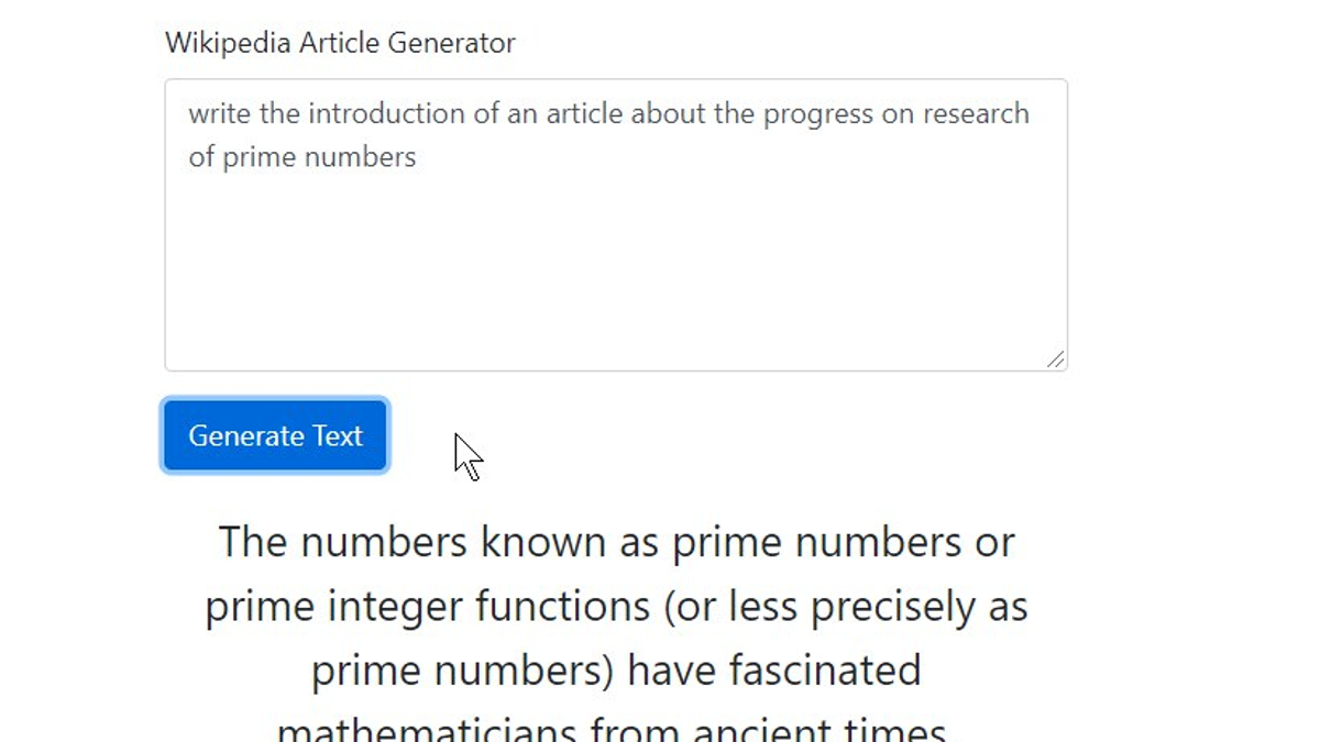 GPT-3 generating descriptive text